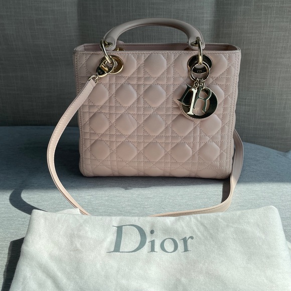 Dior Handbags - Lady Dior Medium Lambskin Baby pink perfect